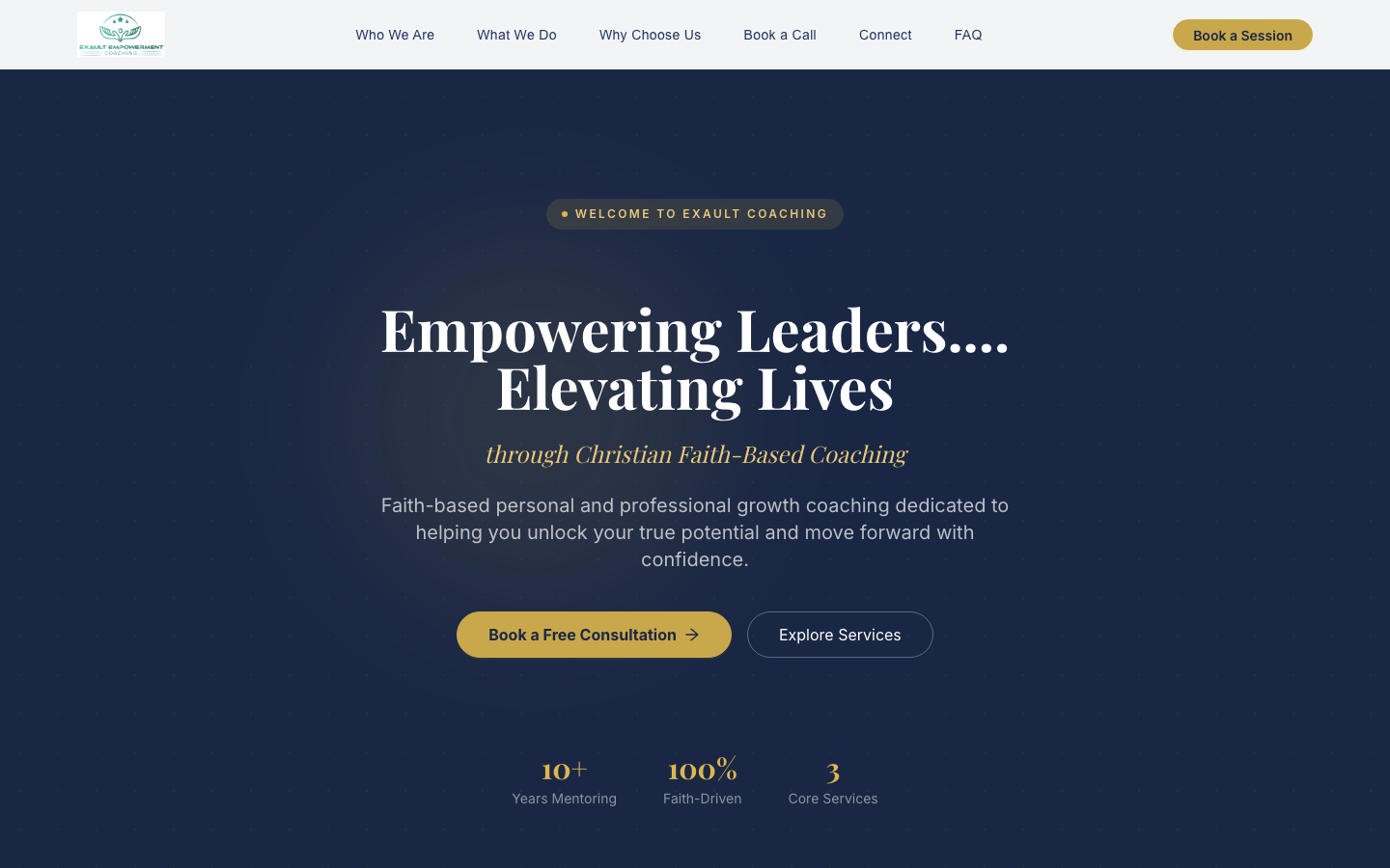 How Exault Empowerment Coaching Built Its Website on Time Without Overspending preview